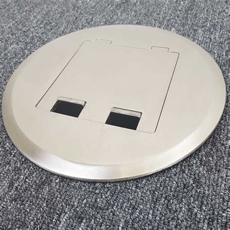 round floor box stainless steel|flush mounted floor power outlets.